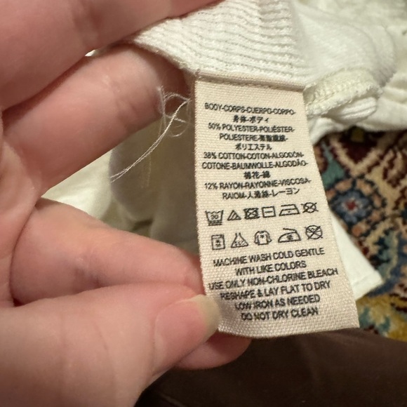 Free Peoplele Turtleneck Long Sleeve Sweater Raw Hem Split White Small Cream - Picture 9 of 13